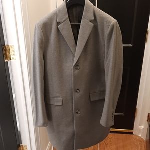 NWOT  Mens Gray Wool Topcoat